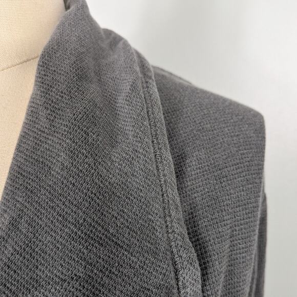 Y2K Thermal Cardigan S Gray Mini Waffle Duster Tie Twilightcore Elena Indie - Picture 6 of 11
